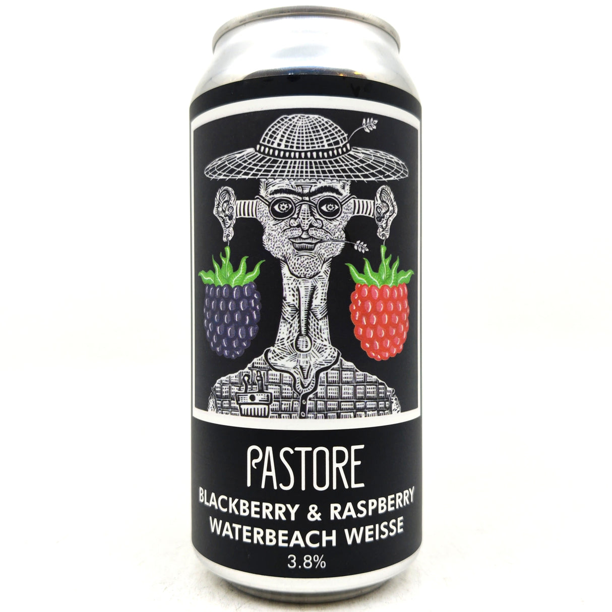 Pastore Blackberry & Raspberry Waterbeach Weisse 3.8% (440ml can)-Hop Burns & Black