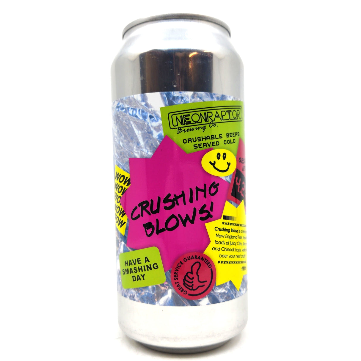 Neon Raptor Crushing Blows New England Session IPA 4.2% (440ml can)-Hop Burns & Black