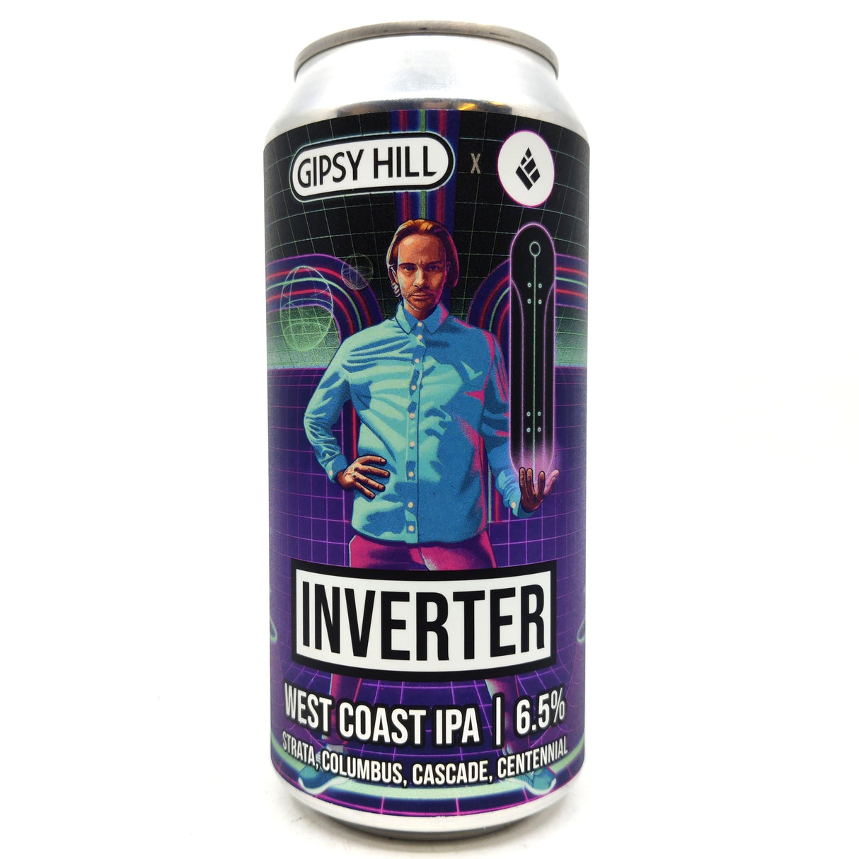 Gipsy Hill x Drop Project Inverter West Coast IPA 6.5% (440ml can)-Hop Burns & Black