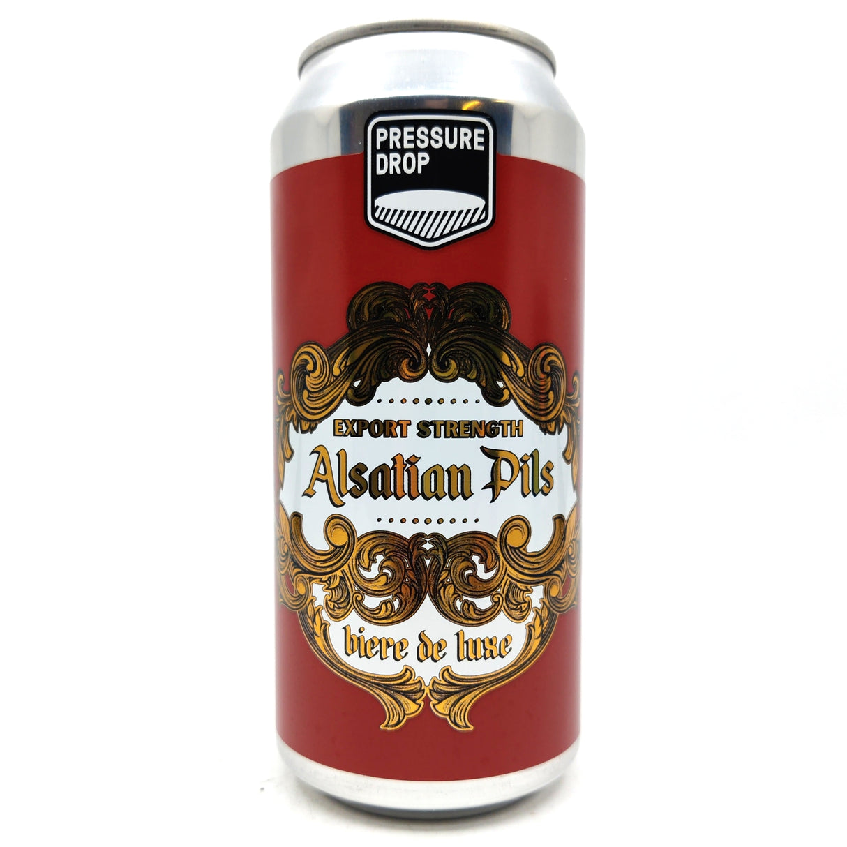 Pressure Drop Export Strength Alsatian Pils 6% (440ml can)-Hop Burns & Black