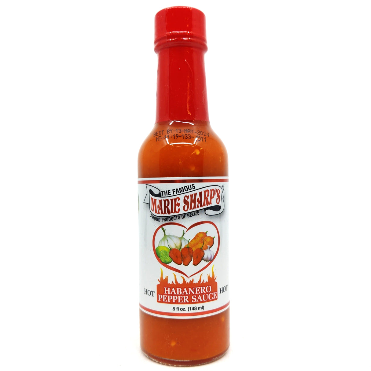 Marie Sharp's Hot Habanero Sauce (148ml)-Hop Burns & Black