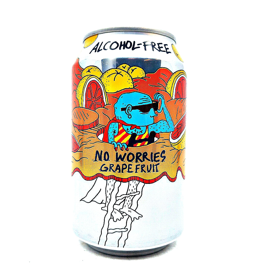 Lervig No Worries Grapefruit Alcohol-Free Pale Ale 0.5% (330ml can)-Hop Burns & Black