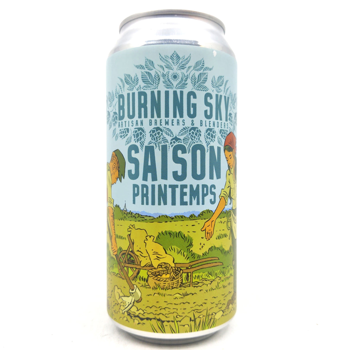 Burning Sky Saison Printemps 4.2% (440ml can)-Hop Burns & Black