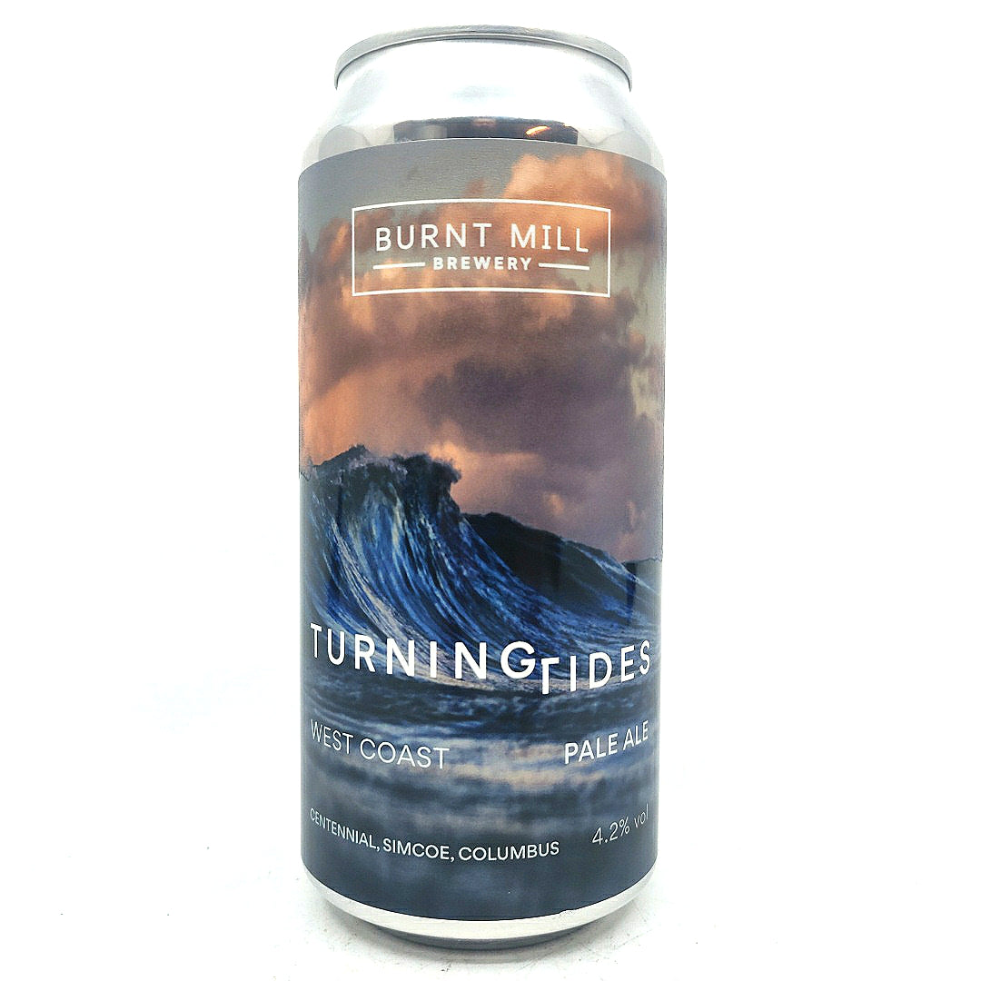 Burnt Mill Turning Tides West Coast Pale Ale 4.2% (440ml can)-Hop Burns & Black