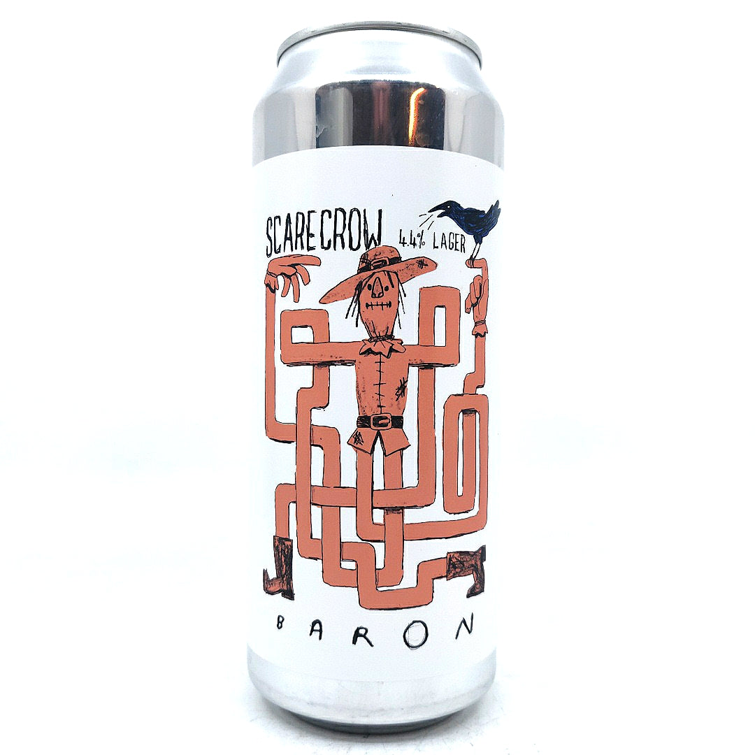 Baron Brewing Scarecrow Lager 4.4% (500ml can)-Hop Burns & Black