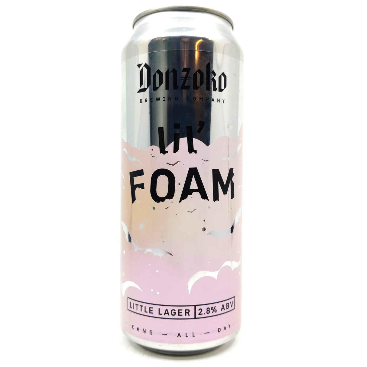 Donzoko Lil' Foam Lager 2.8% (500ml can)-Hop Burns & Black