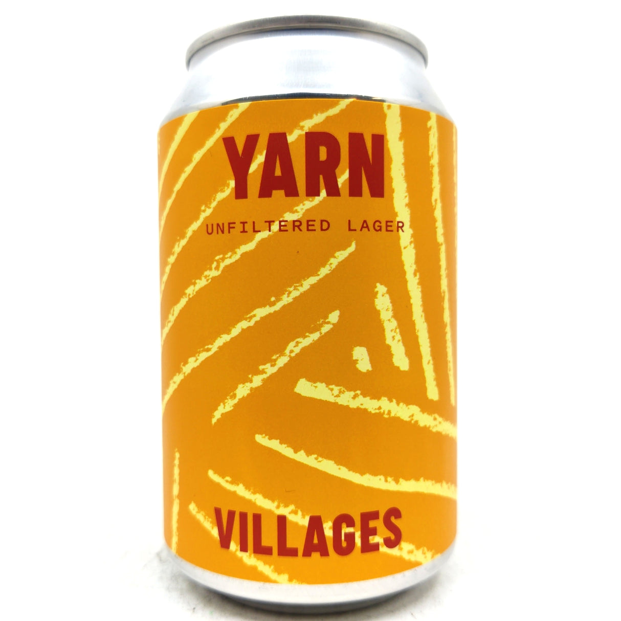 Villages Yarn Unfiltered Lager 4.4% (330ml can)-Hop Burns & Black