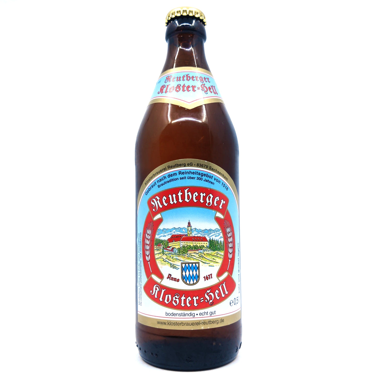 Reutberger Kloster Hell 4.8% (500ml)-Hop Burns & Black