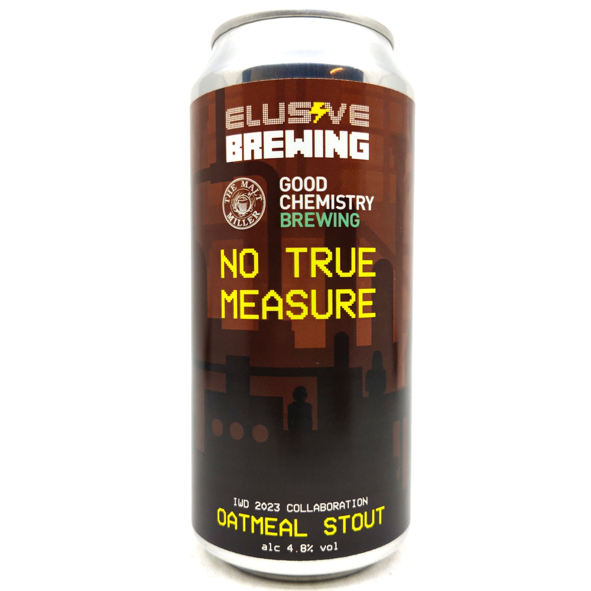 Elusive Brewing No True Measure Oatmeal Stout 4.5% (440ml can)-Hop Burns & Black