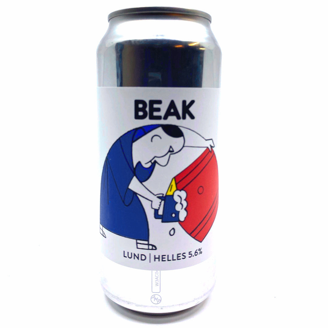 Beak Brewery Lund Helles Lager 5.6% (440ml can)-Hop Burns & Black