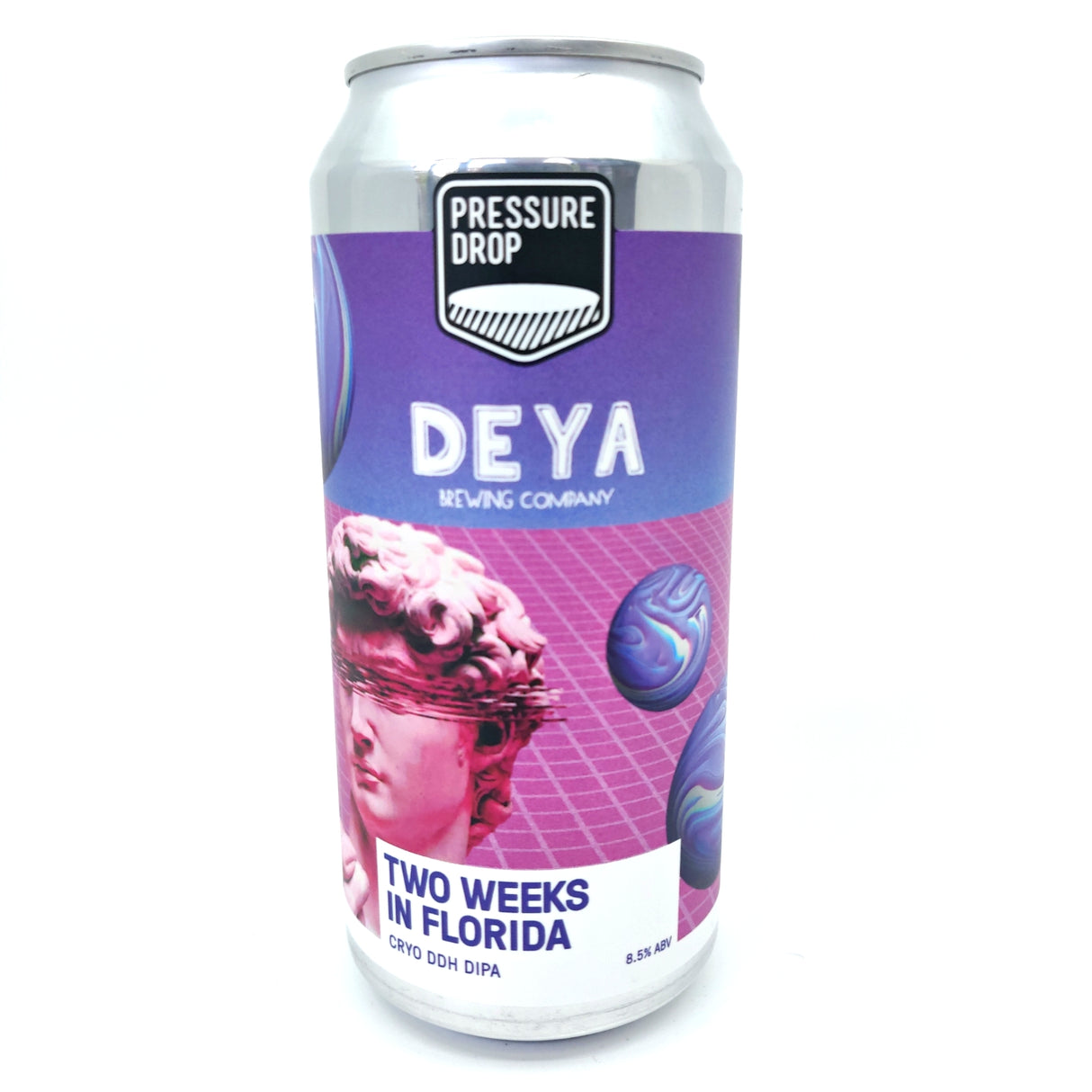 Pressure Drop x DEYA Two Weeks in Florida Cryo DDH NEDIPA 8.2% (440ml can)-Hop Burns & Black