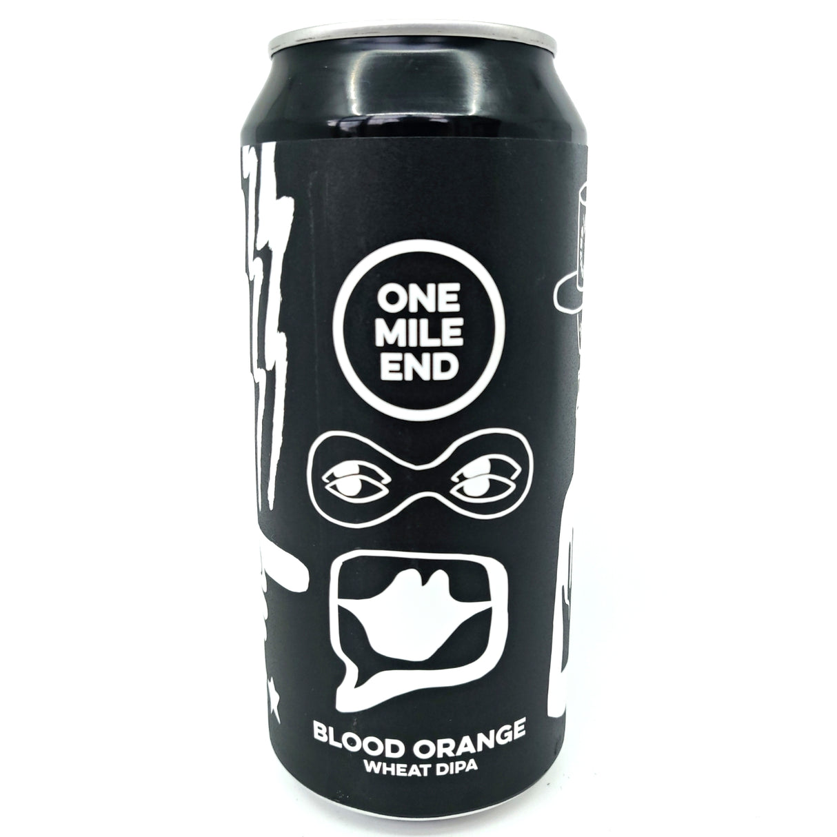 One Mile End Blood Orange Wheat DIPA 6.5% (440ml can)-Hop Burns & Black