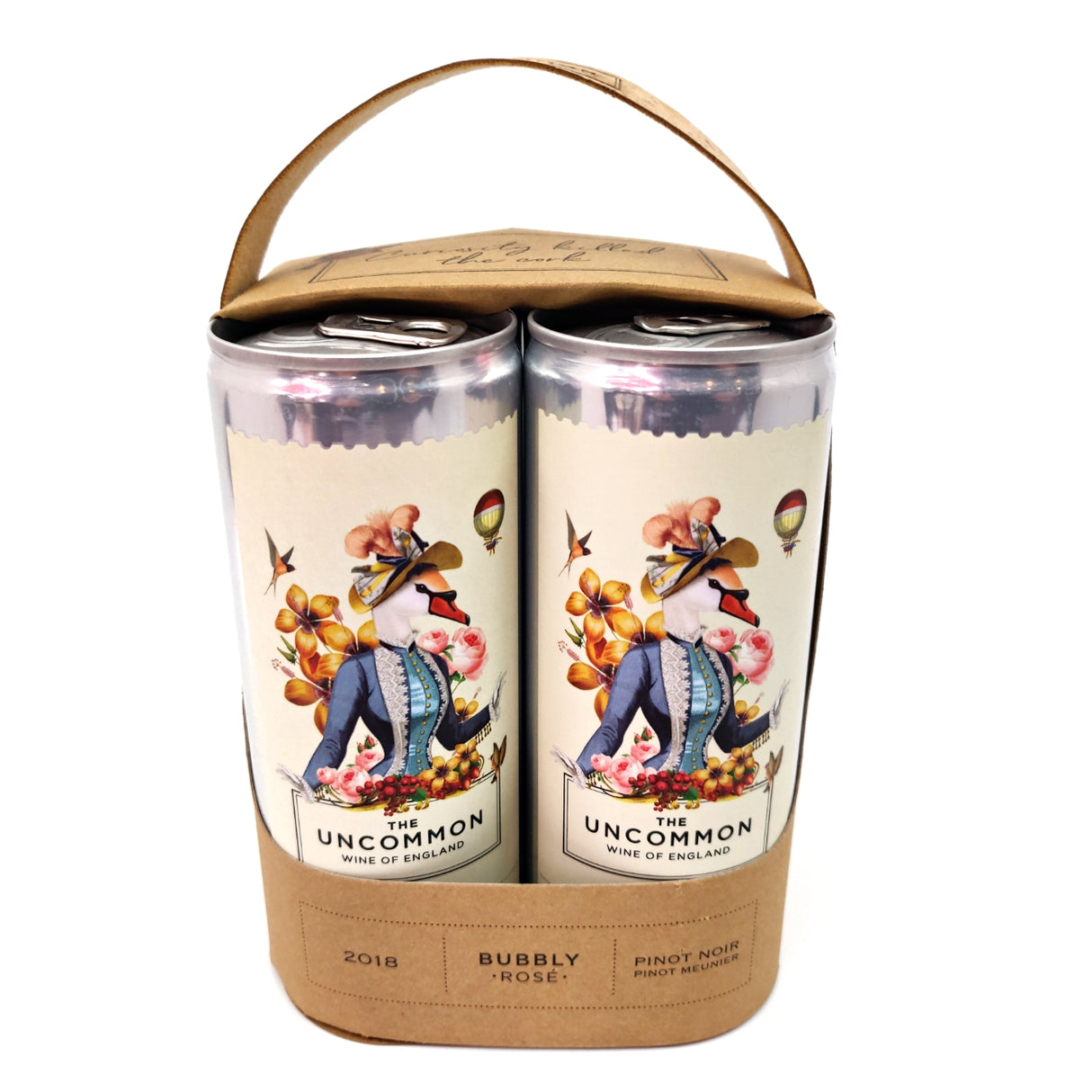MULTIPACK The Uncommon English Sparkling Pinot Noir Rosé Wine 2018 11.5% (4x 250ml cans)-Hop Burns & Black