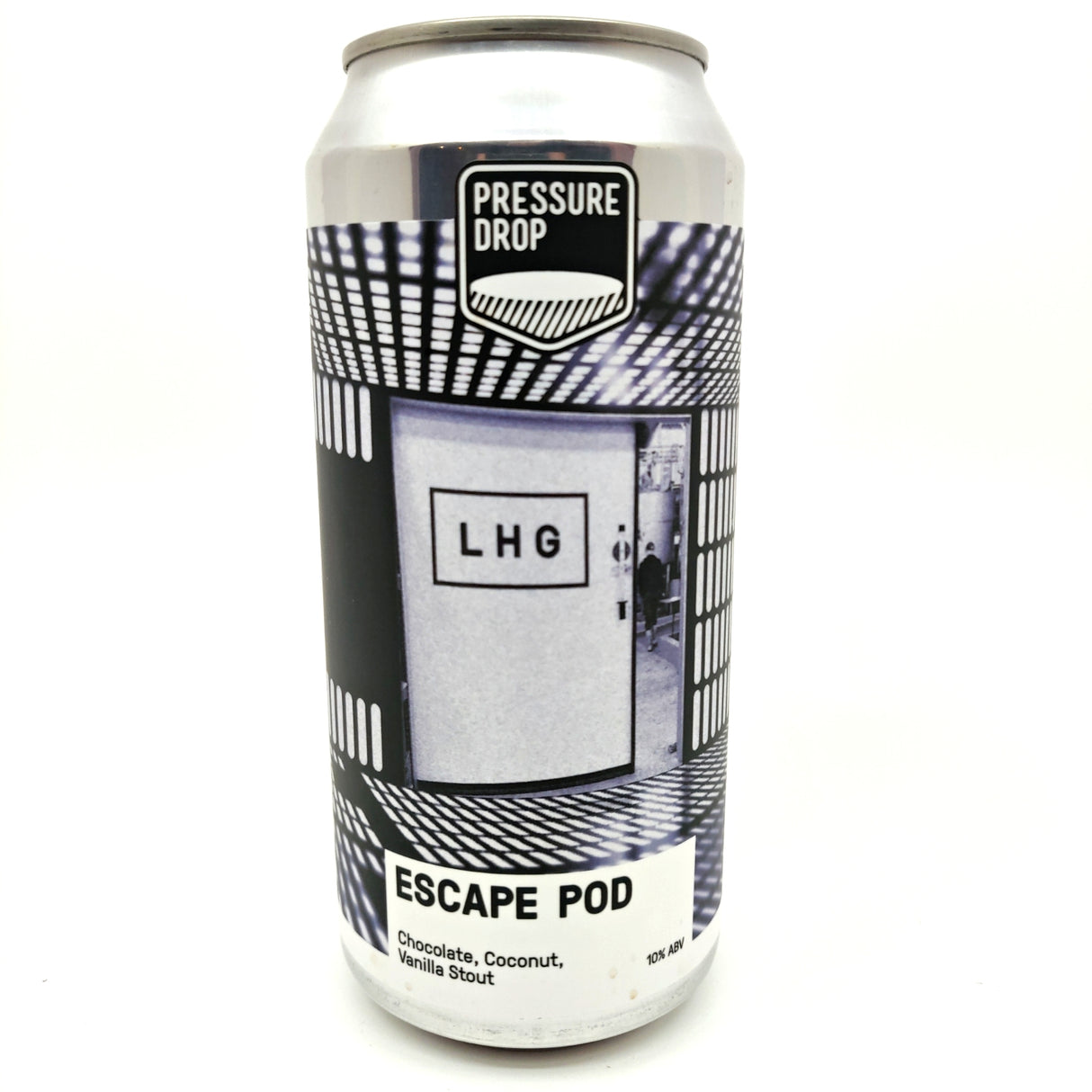 Pressure Drop x Left Handed Giant Escape Pod Chocolate, Coconut & Vanilla Stout 10% (440ml can)-Hop Burns & Black