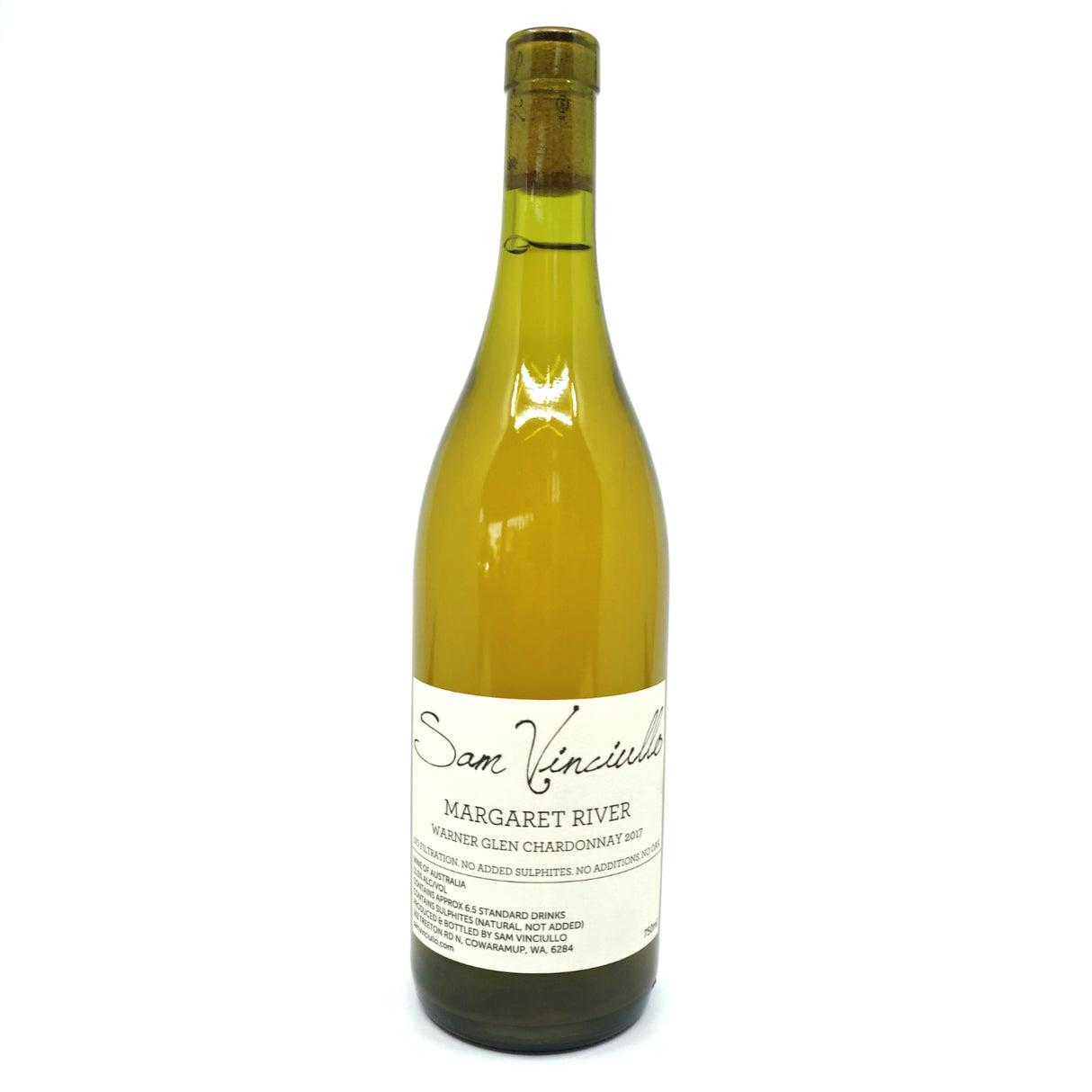 Sam Vinciullo Warner Glen Chardonnay 2017 11% (750ml)-Hop Burns & Black
