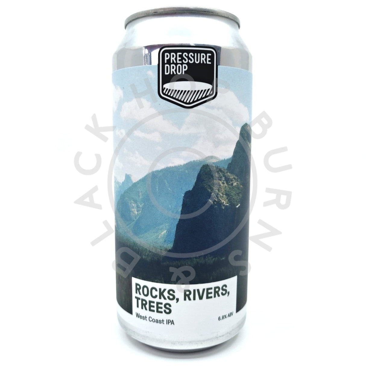 Pressure Drop Rocks, Rivers, Trees West Coast IPA 6.8% (440ml can)-Hop Burns & Black