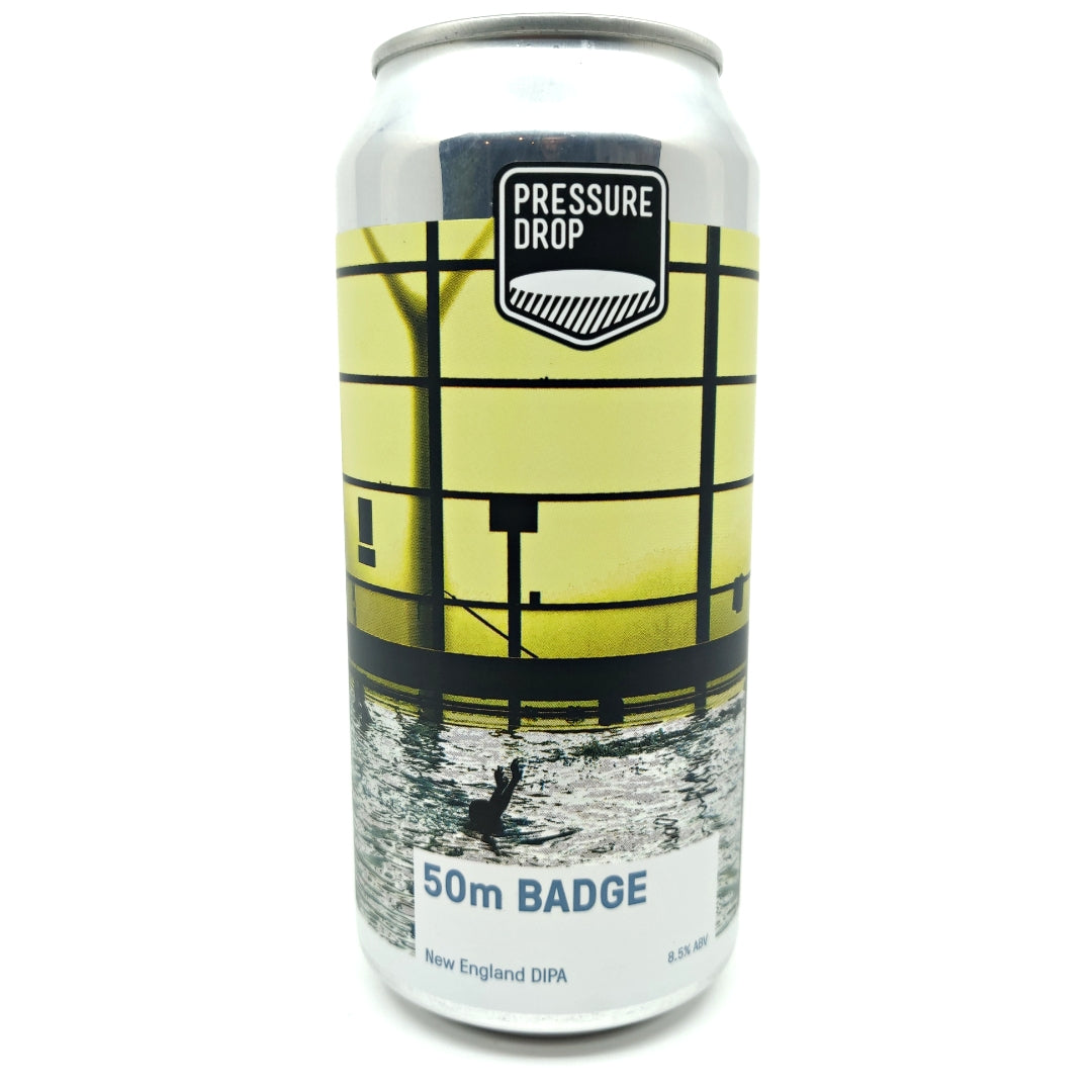Pressure Drop 50m Badge Double IPA 8.5% (440ml can)-Hop Burns & Black