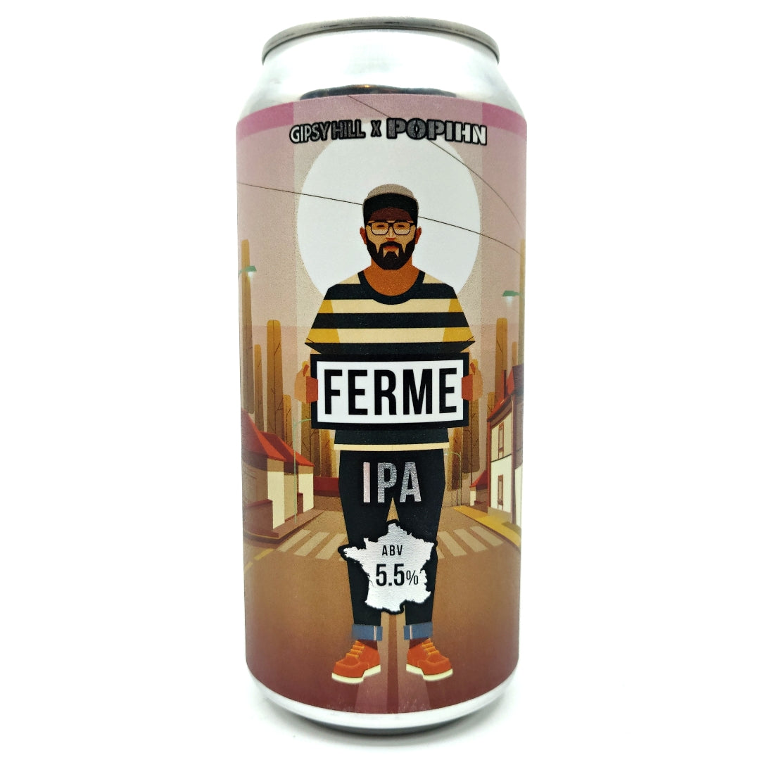 Gipsy Hill x Popihn Ferme New England IPA 5.5% (440ml can)-Hop Burns & Black