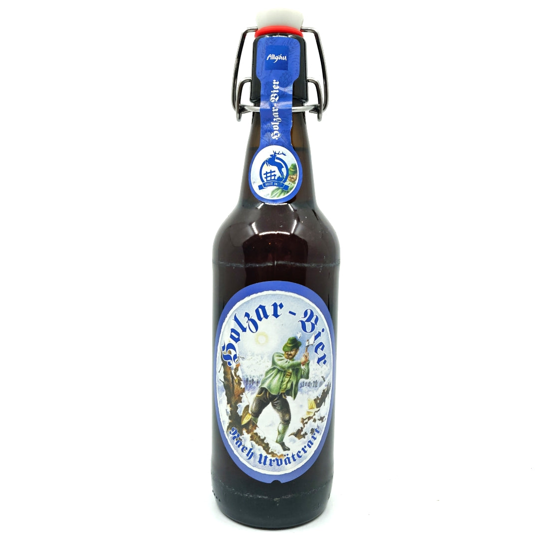Hirschbrau Hoss Holzar-Bier Export Lager 5.2% (330ml)-Hop Burns & Black