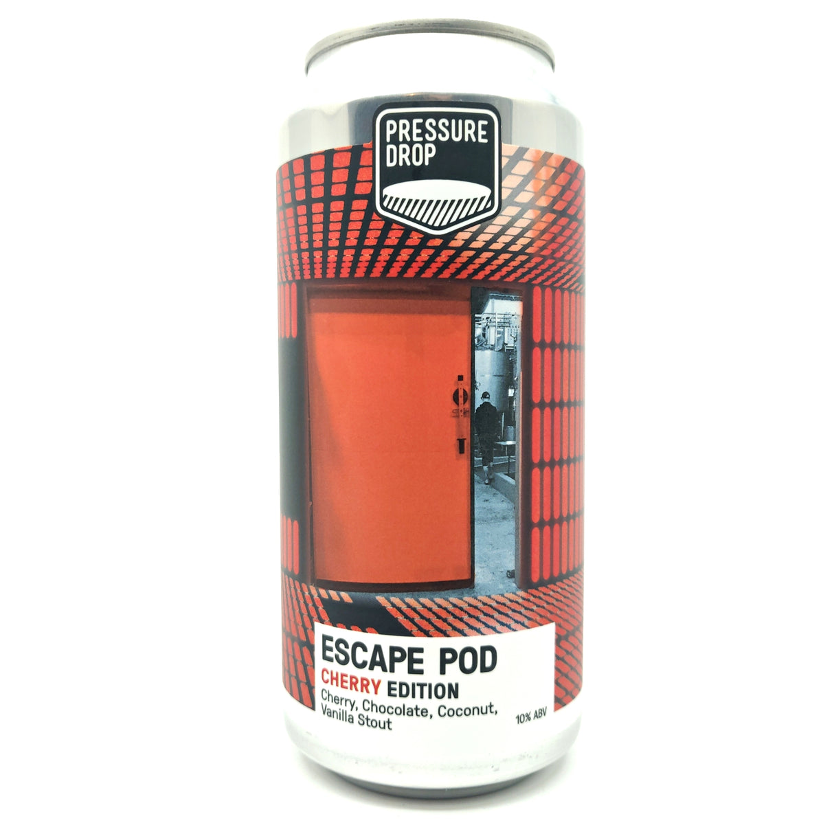 Pressure Drop Escape Pod Cherry Edition Coconut, Chocolate, Vanilla & Cherry Stout 10% (440ml can)-Hop Burns & Black