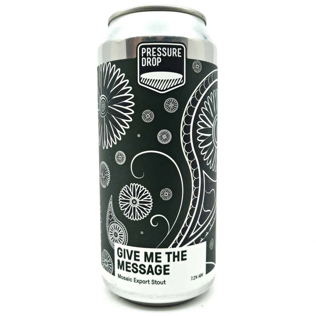 Pressure Drop Give Me The Message Mosaic Export Stout 7.2% (440ml can)-Hop Burns & Black