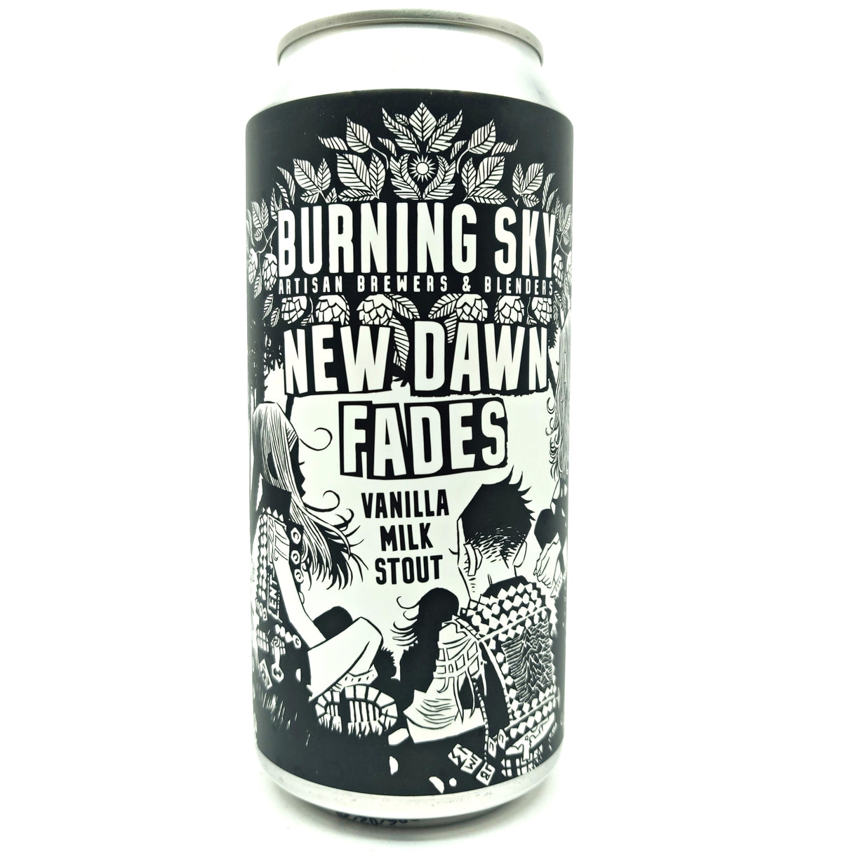 Burning Sky New Dawn Fades Vanilla Milk Stout 6% (440ml can)-Hop Burns & Black