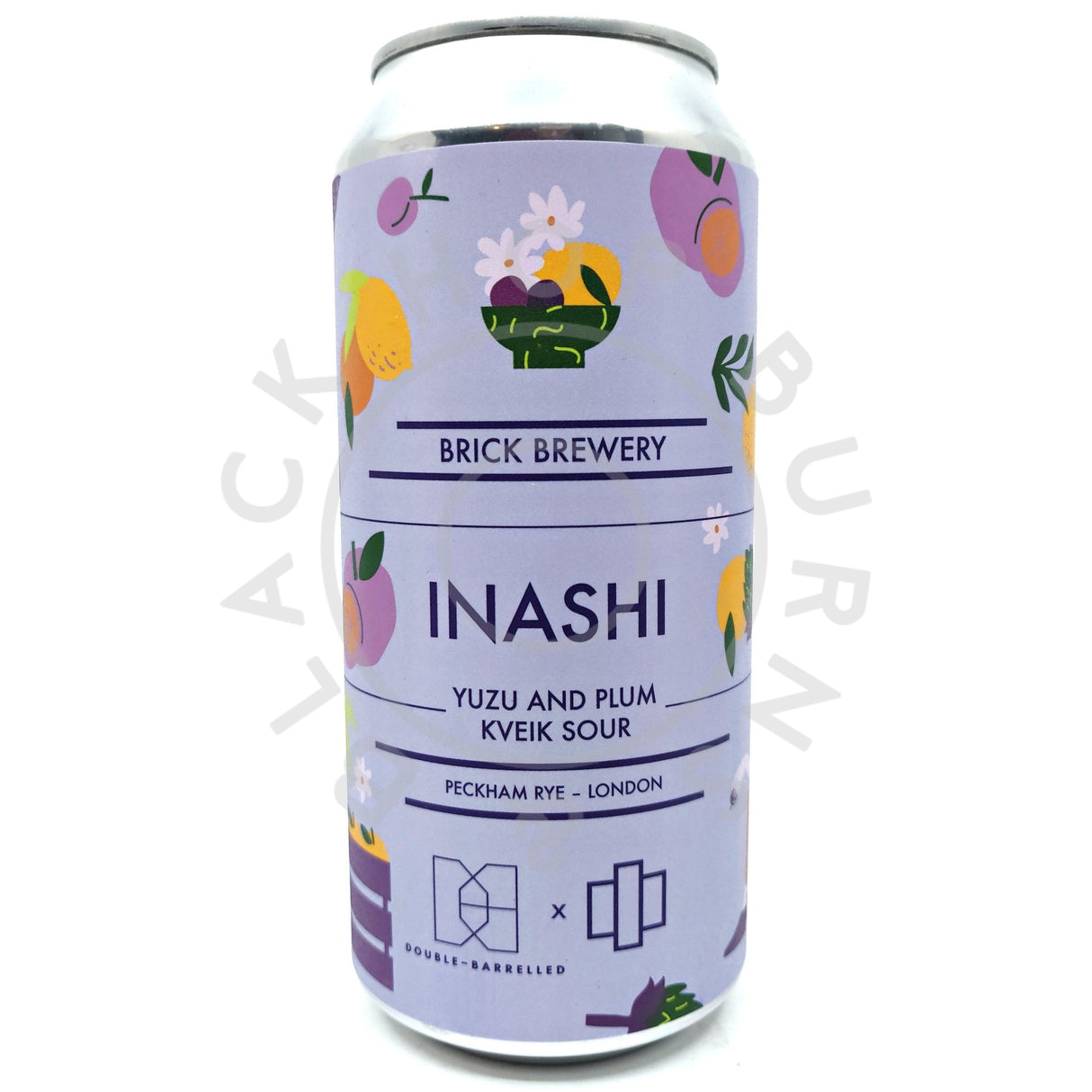 Brick Brewery x Double Barrelled Inashi Yuzu & Plum Kveik Sour 4.5% (440ml can)-Hop Burns & Black