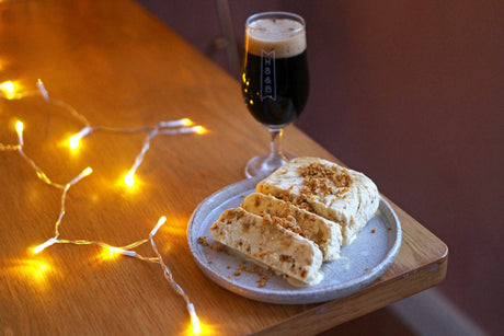 The Beer Lover's Table: Spiced Honeycomb Semifreddo with Yonder Brewing Biscoff Chocolate Brownie Pastry Stout