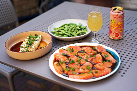 The Beer Lover's Table: Marinated Tofu, Sashimi & Yuzu Edamame with Donzoko Radler Yuzu