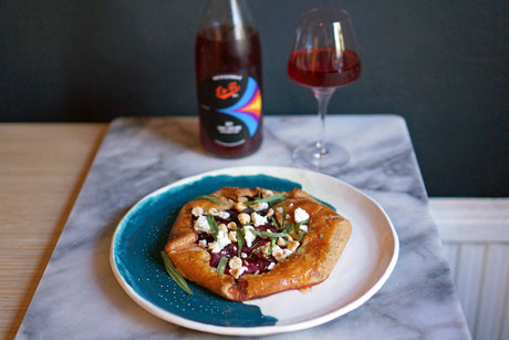 Wine & Food Killers: Beetroot and Whipped Goat Cheese and Feta Galette with Lo Fi Gamay/Pinot Noir 2021