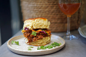 Wine & Food Killers: East Asian-Inspired Pulled Pork Sandwiches and Christian Binner Si Rose