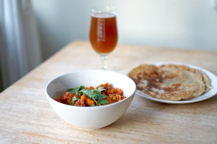 The Beer Lover’s Table: Chickpea & Sweet Potato Curry and Wiper & True Amber Citra & Rye