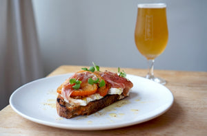 The Beer Lover's Table: Persimmon, Prosciutto & Burrata Toast with Track Brewing Sonoma Pale Ale