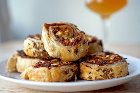 The Beer Lover’s Table: Pumpkin & Feta Puff Pastry Pinwheels and Crooked Stave Colorado Wild Sage Brett Saison