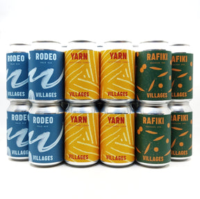 Villages Mixed Pale, IPA and Lager CASE (24 x 330ml cans)-Hop Burns & Black
