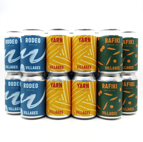 Villages Mixed Pale, IPA and Lager CASE (24 x 330ml cans)-Hop Burns & Black