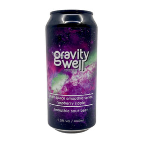 Gravity Well Inner Space Smoothie: Raspberry Ripple Sour 5.5% (440ml can)-Hop Burns & Black