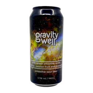 Gravity Well Inner Space Smoothie: Mango, Passion Fruit & Pineapple Sour 5.5% (440ml can)-Hop Burns & Black