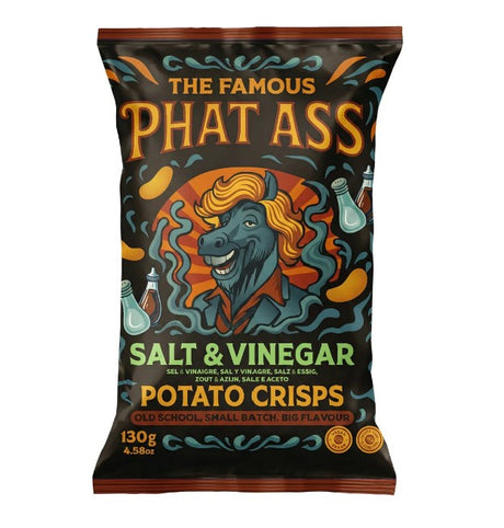 Phat Ass Salt & Vinegar Potato Crisps (130g)-Hop Burns & Black