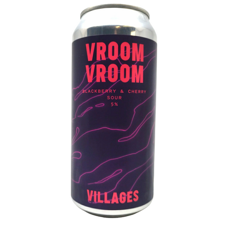 Villages Vroom Vroom Blackberry & Cherry Sour 5% (440ml can)-Hop Burns & Black