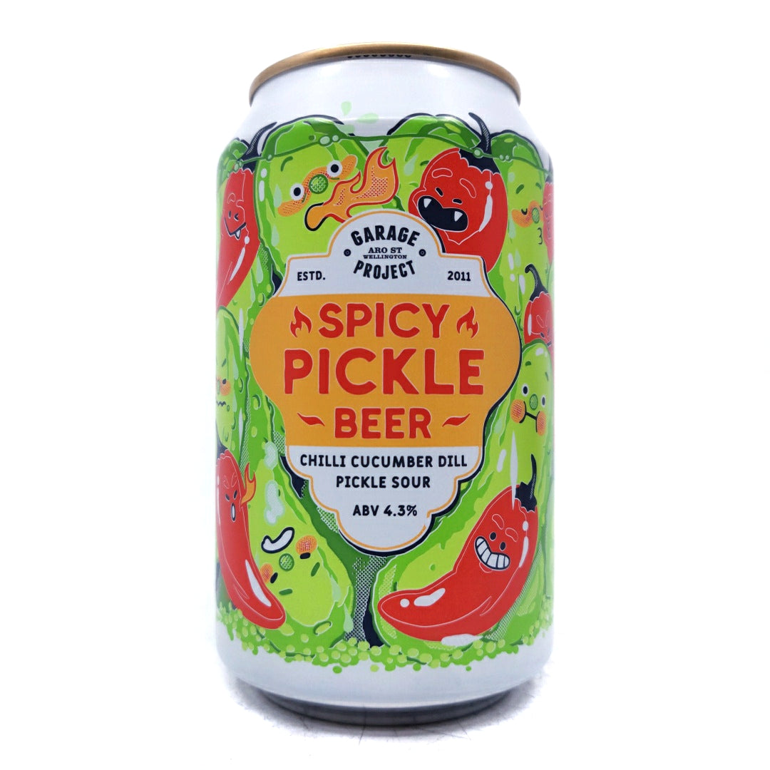 Garage Project Spicy Pickle Beer 4.3% (330ml can)-Hop Burns & Black