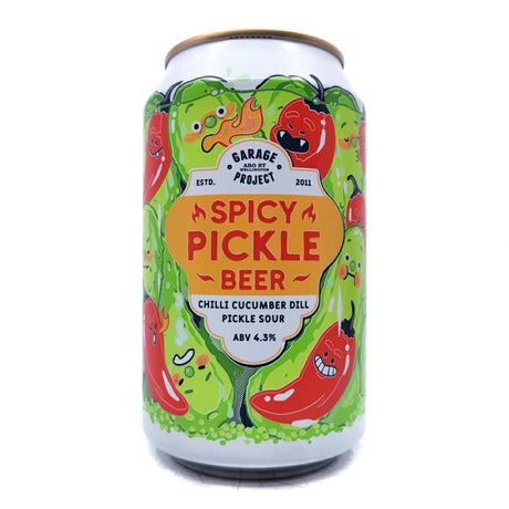Garage Project Spicy Pickle Beer 4.3% (330ml can)-Hop Burns & Black