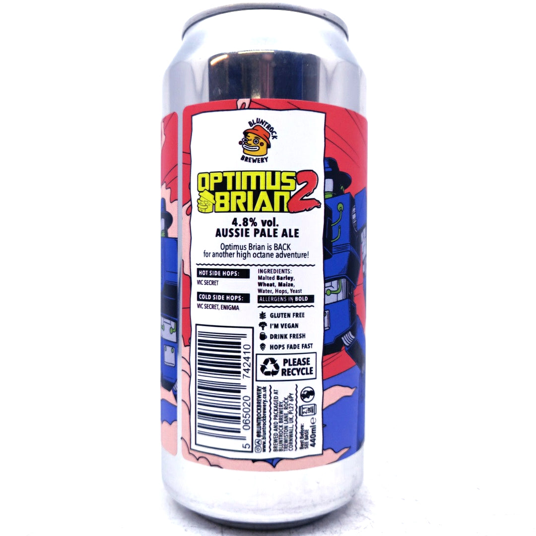 Bluntrock Optimus Brian 2 Aussie Pale Ale 4.8% (440ml can)-Hop Burns & Black