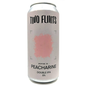 Two Flints Dripping In Peacherine Double IPA 8% (440ml can)-Hop Burns & Black