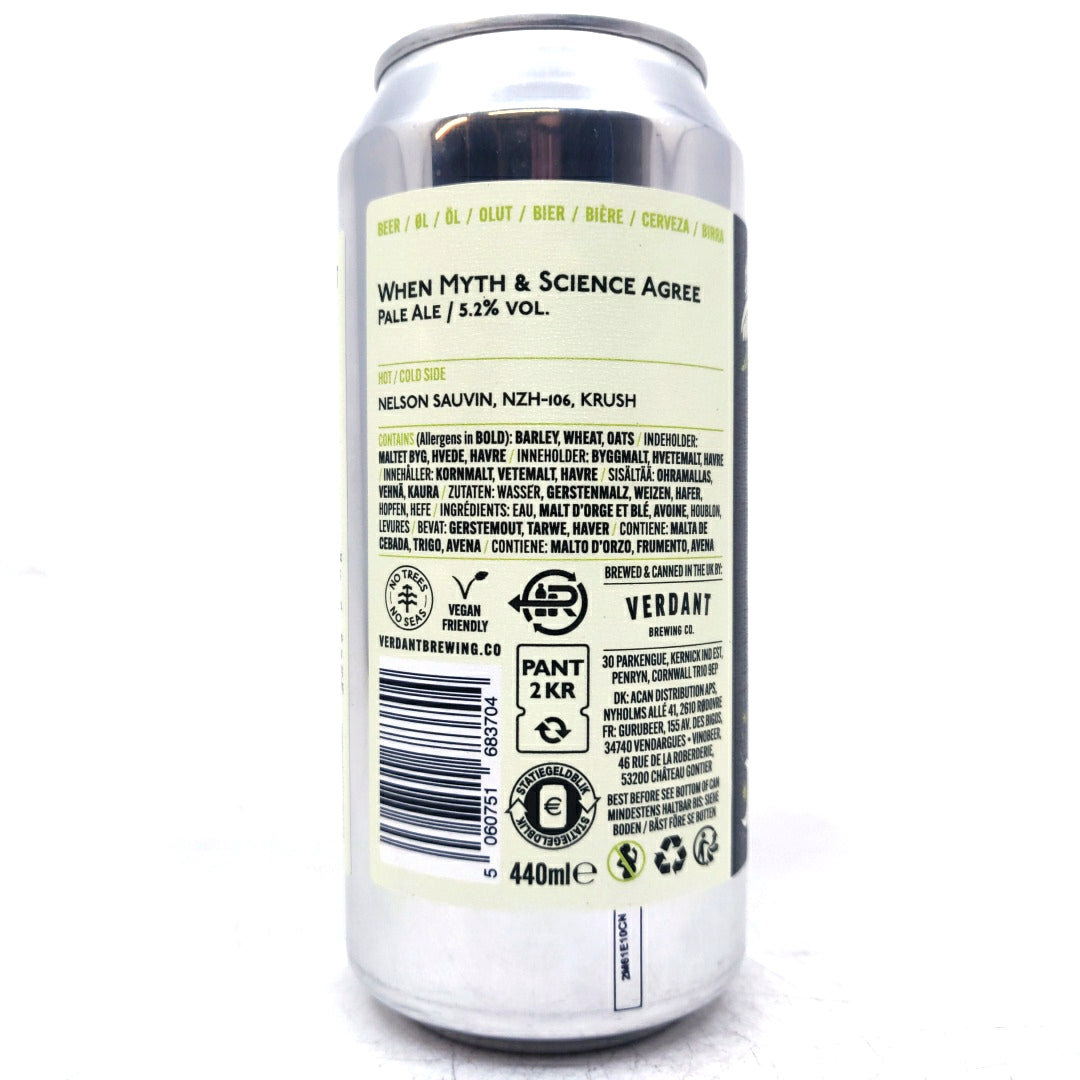 Verdant When Myth & Science Agree Pale Ale 5.2% (440ml can)-Hop Burns & Black