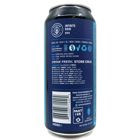 Phantom Brewing Co Infinite Rain Double IPA 8% (440ml can)-Hop Burns & Black