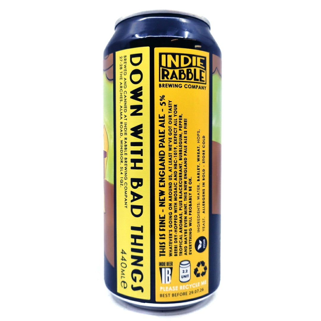 Indie Rabble This Is Fine New England Pale Ale 5% (440ml can)-Hop Burns & Black