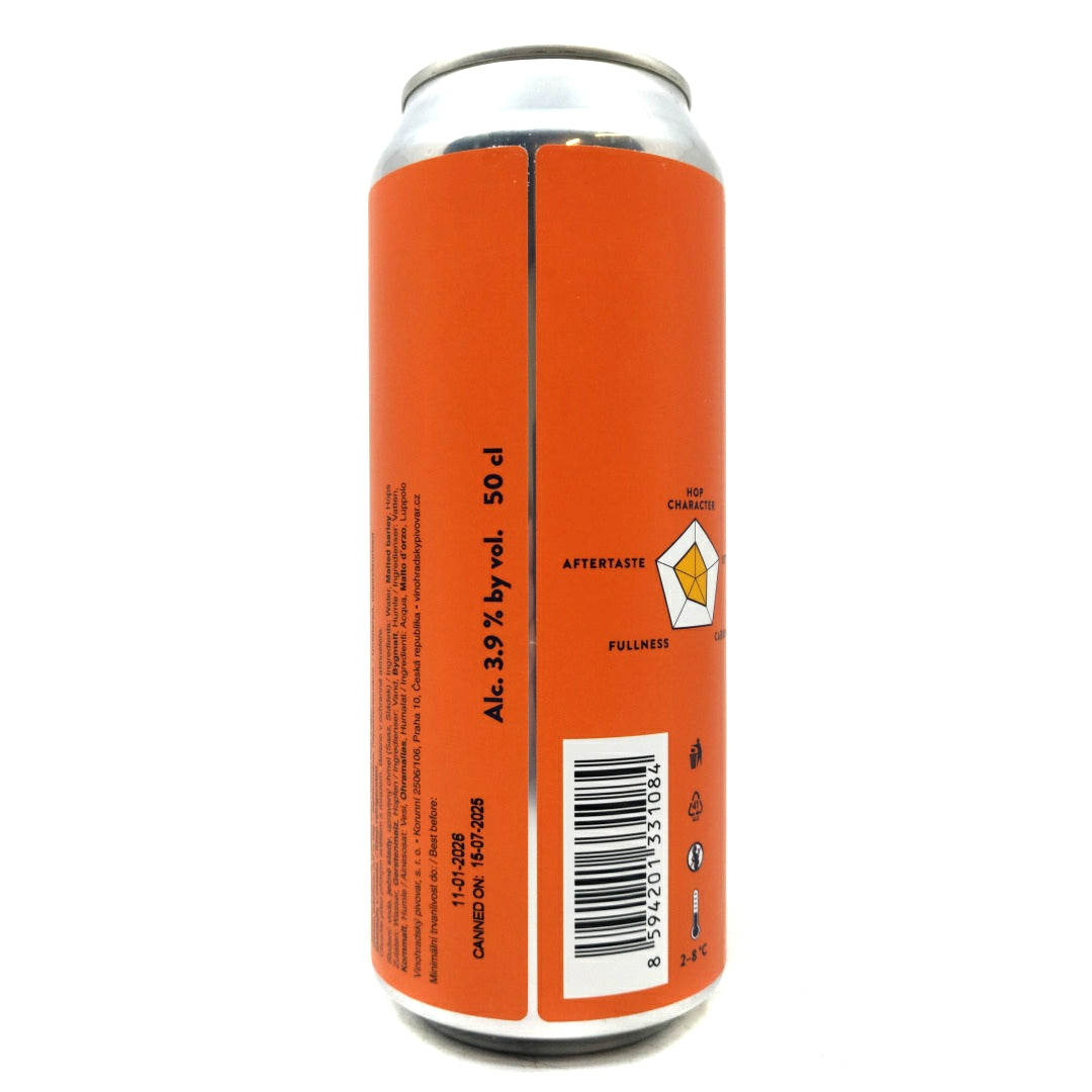 Vinohradsky Pivovar Káranská 9 Lager 3.9% (500ml can)-Hop Burns & Black