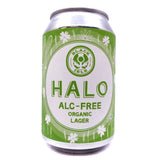Black Isle Halo Low Alc Organic Lager 0.3% (330ml can)-Hop Burns & Black