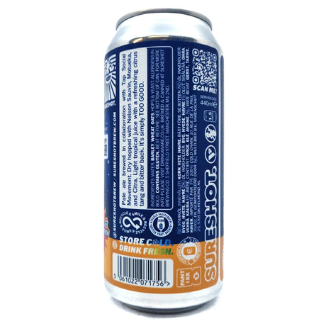 Sureshot x Tap Social The Driving Crooner Pale Ale 3.4% (440ml can)-Hop Burns & Black